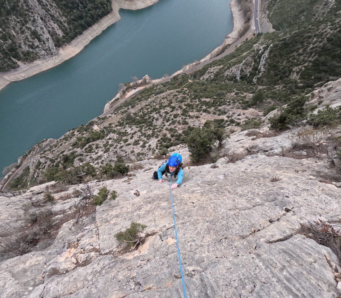 Rock climber in Catalonia, Spain