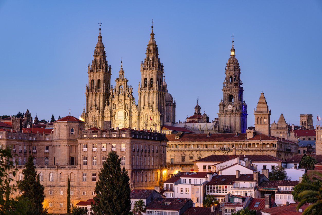 Santiago de Compostela at sunset