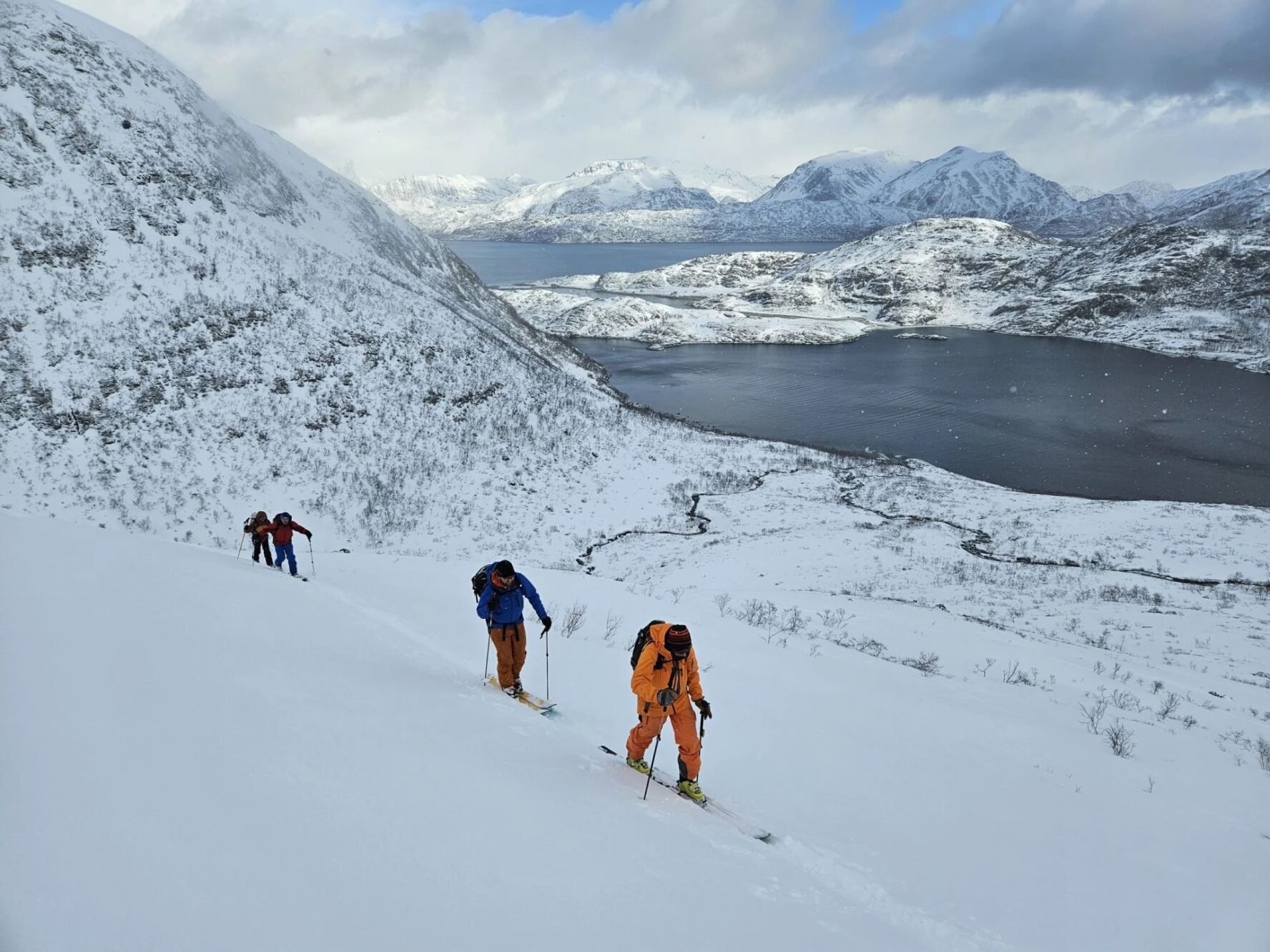 Skiers in Northern Norway