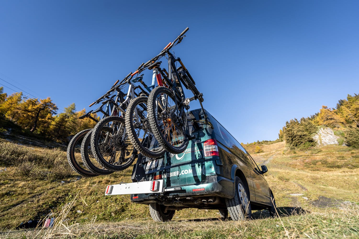 Support vehicle in the Swiss Alps