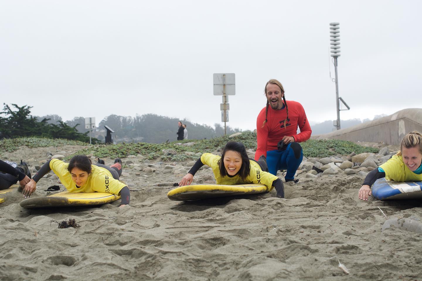 Teaching surfing in the Bay Area