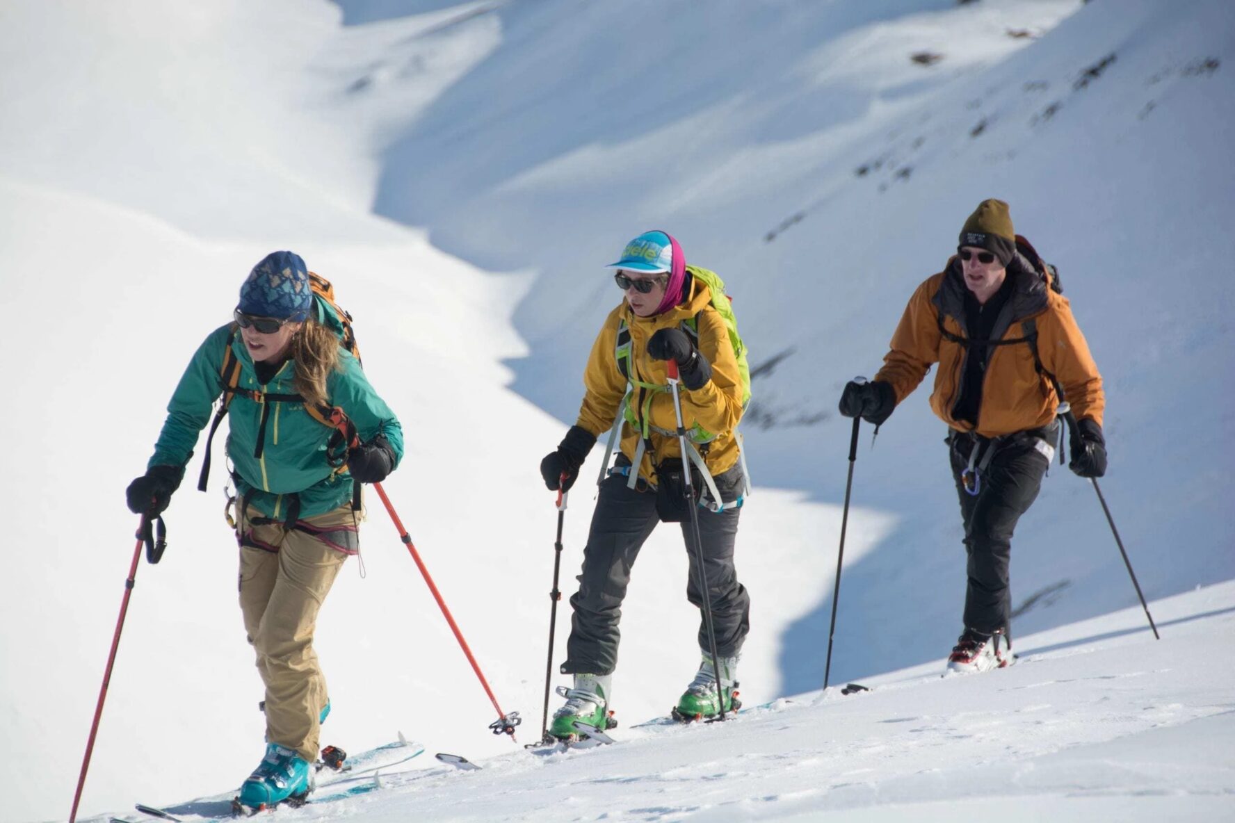 Three skiers in Northern Norway