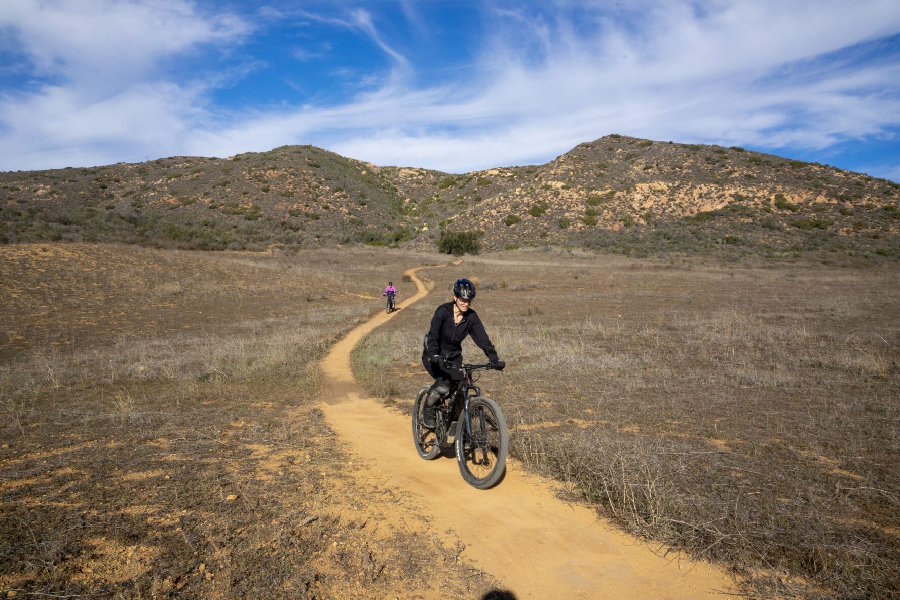 Two MTBers in Santa Monica Mountains