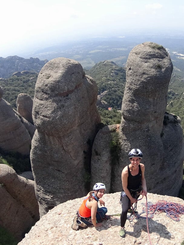 Rock climbing in Montserrat in Spain