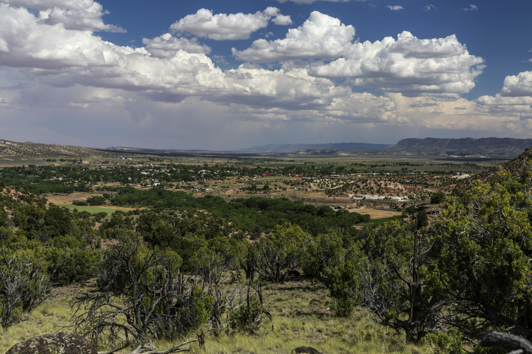 Aerial view of the town of Escalante, Utah.