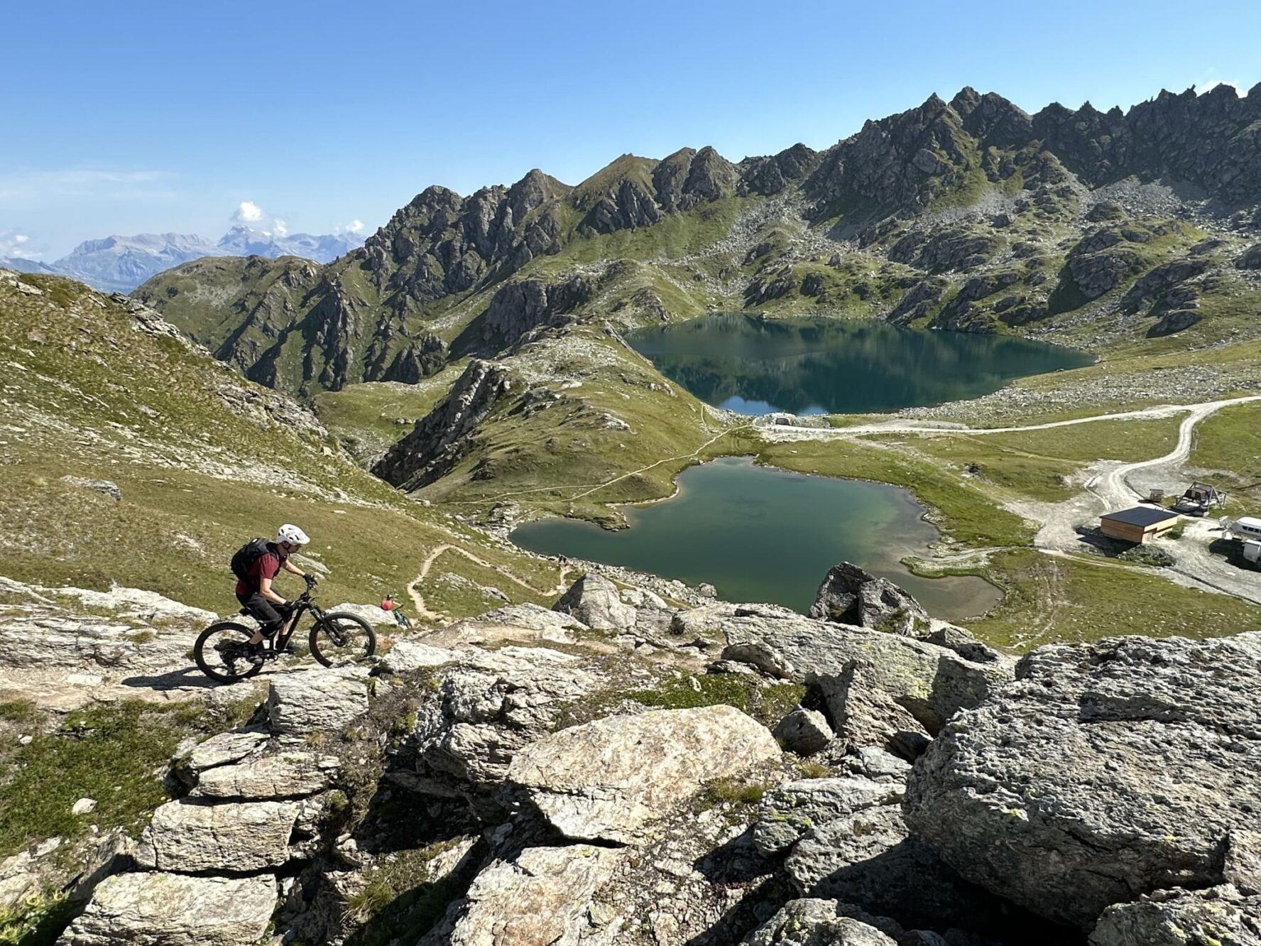 Alpine lake while MTB in Verbier