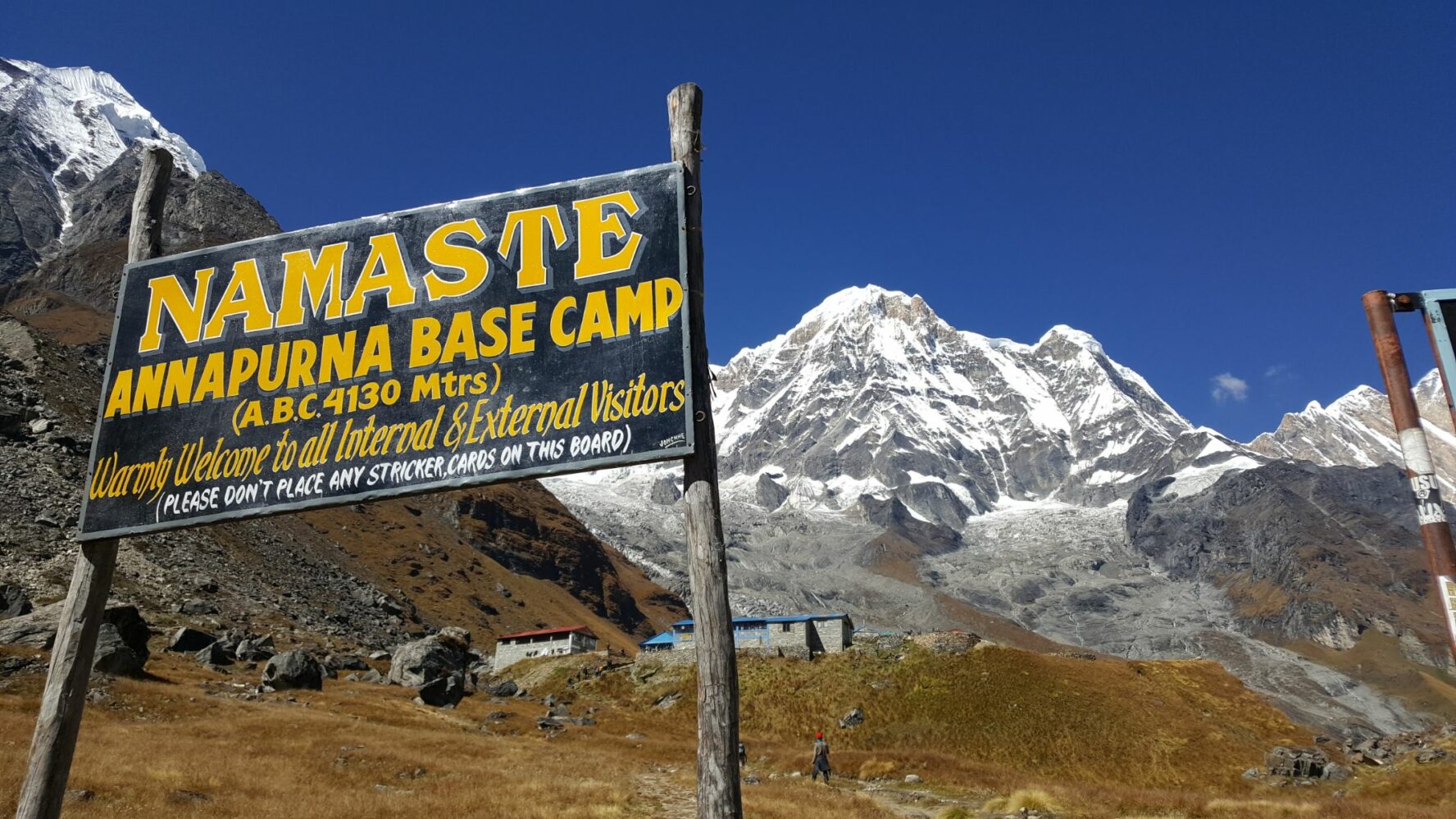 Annapurna Base Camp sign.
