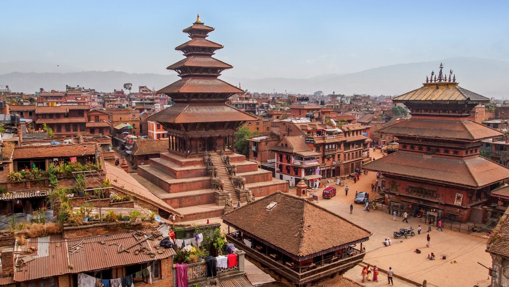 UNESCO World Heritage Site of Bhaktapur, with ancient architecture, near Kathmandu, Nepal.
