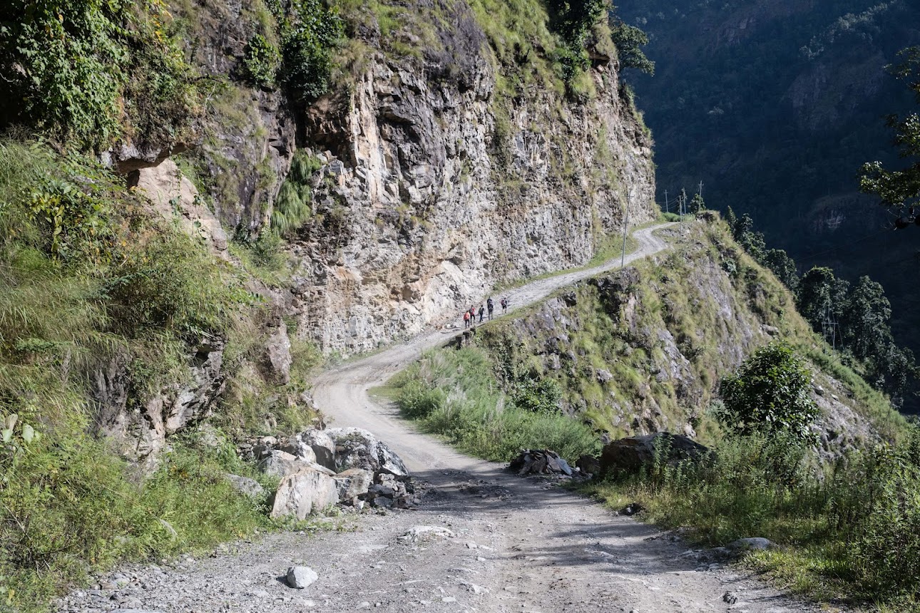 Walking under cliffs