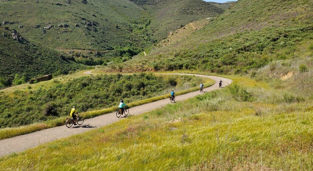 Douro lush scenery and cyclists