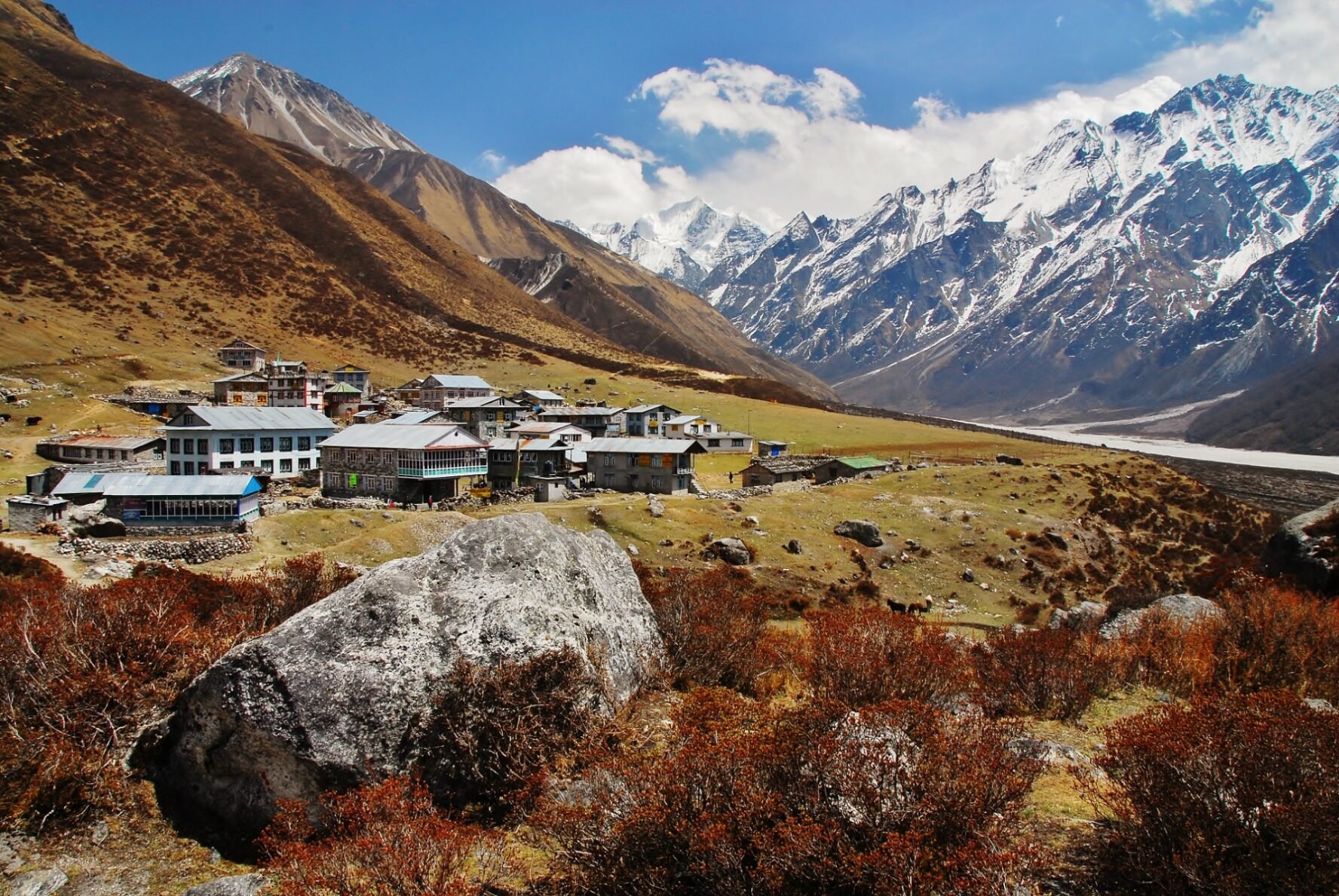 Village of Kyanjin Gompa in the Himalayas, Nepal.