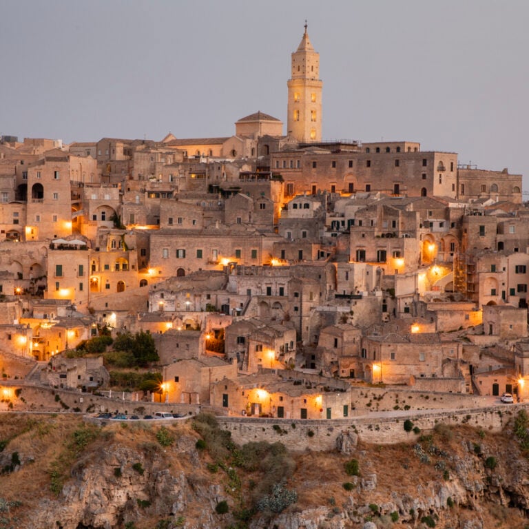 Matera before sunrise in Italy