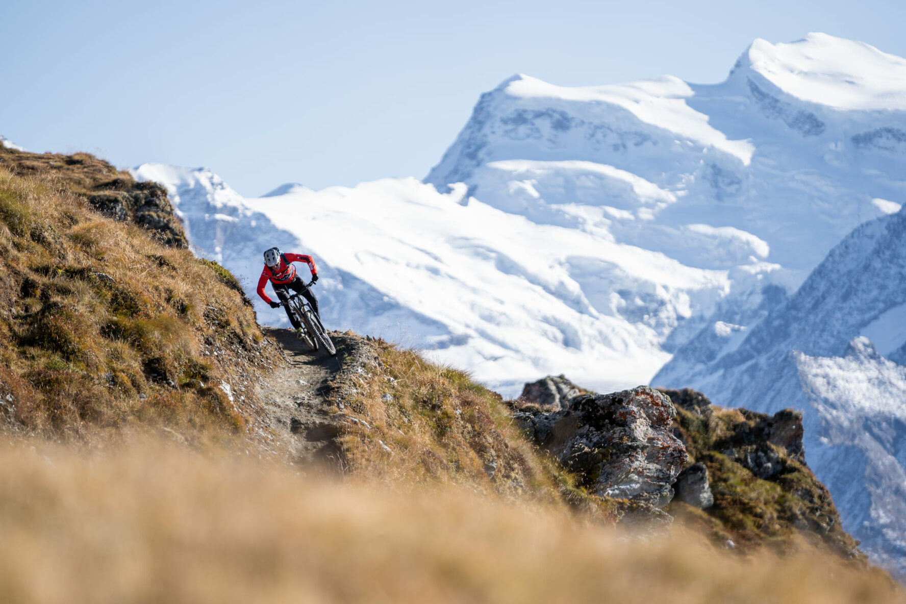 One rider MTB around Verbier