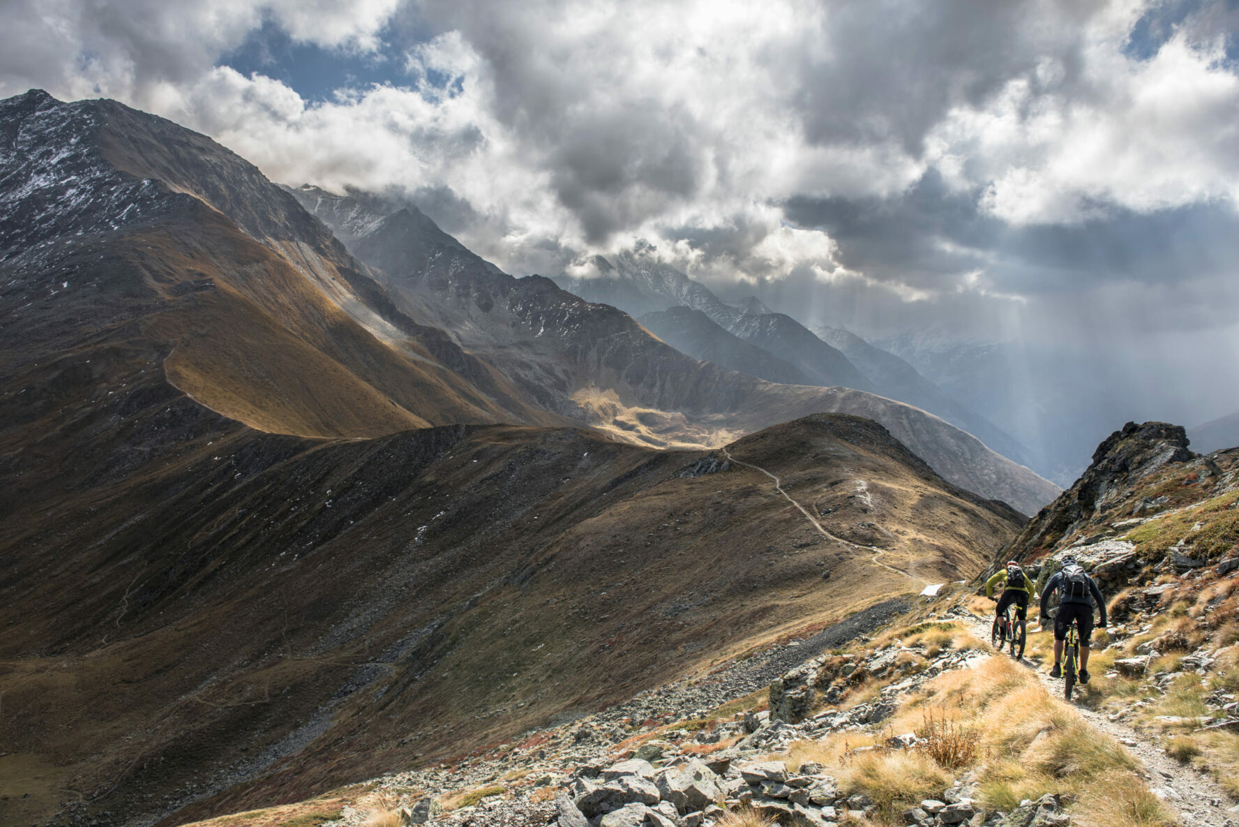 Riding around Verbier on a cloudy day