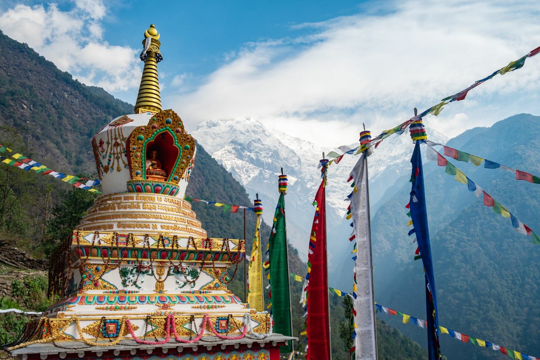 Stupa in the Nepalese village of Chhomrong.