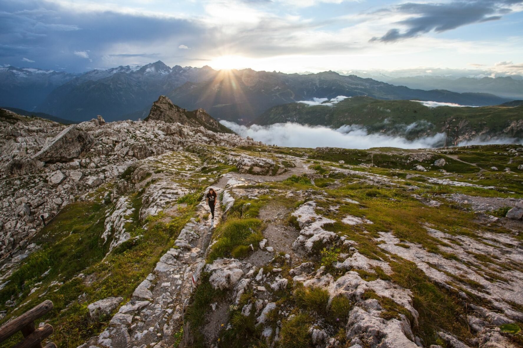 Views from the Tuckett mountain hut, Dolomites.