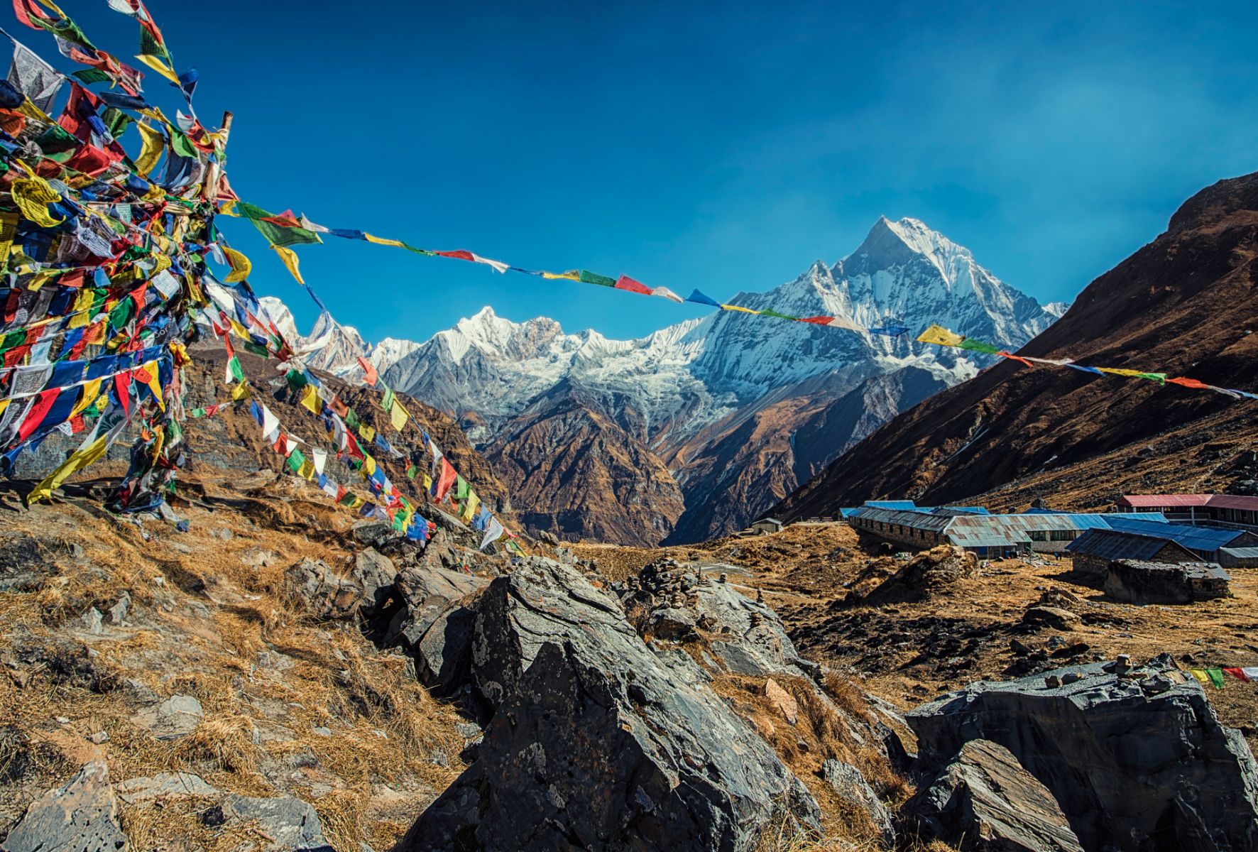 Vista of the Annapurna Base Camp, Nepal.