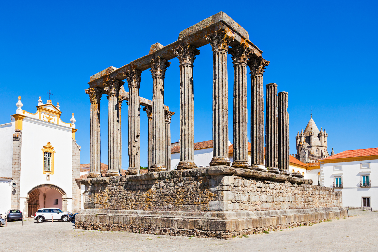 Roman temple in Evora, Portugal