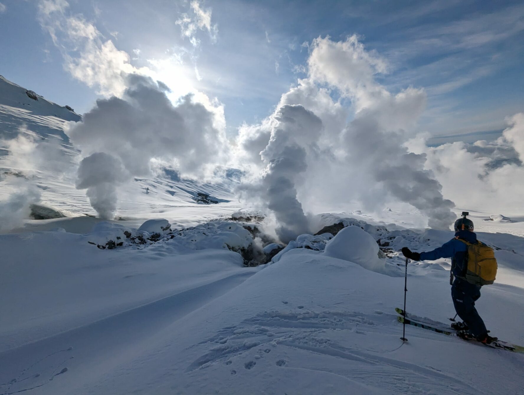 Skier in Japan powder in Hokkaido
