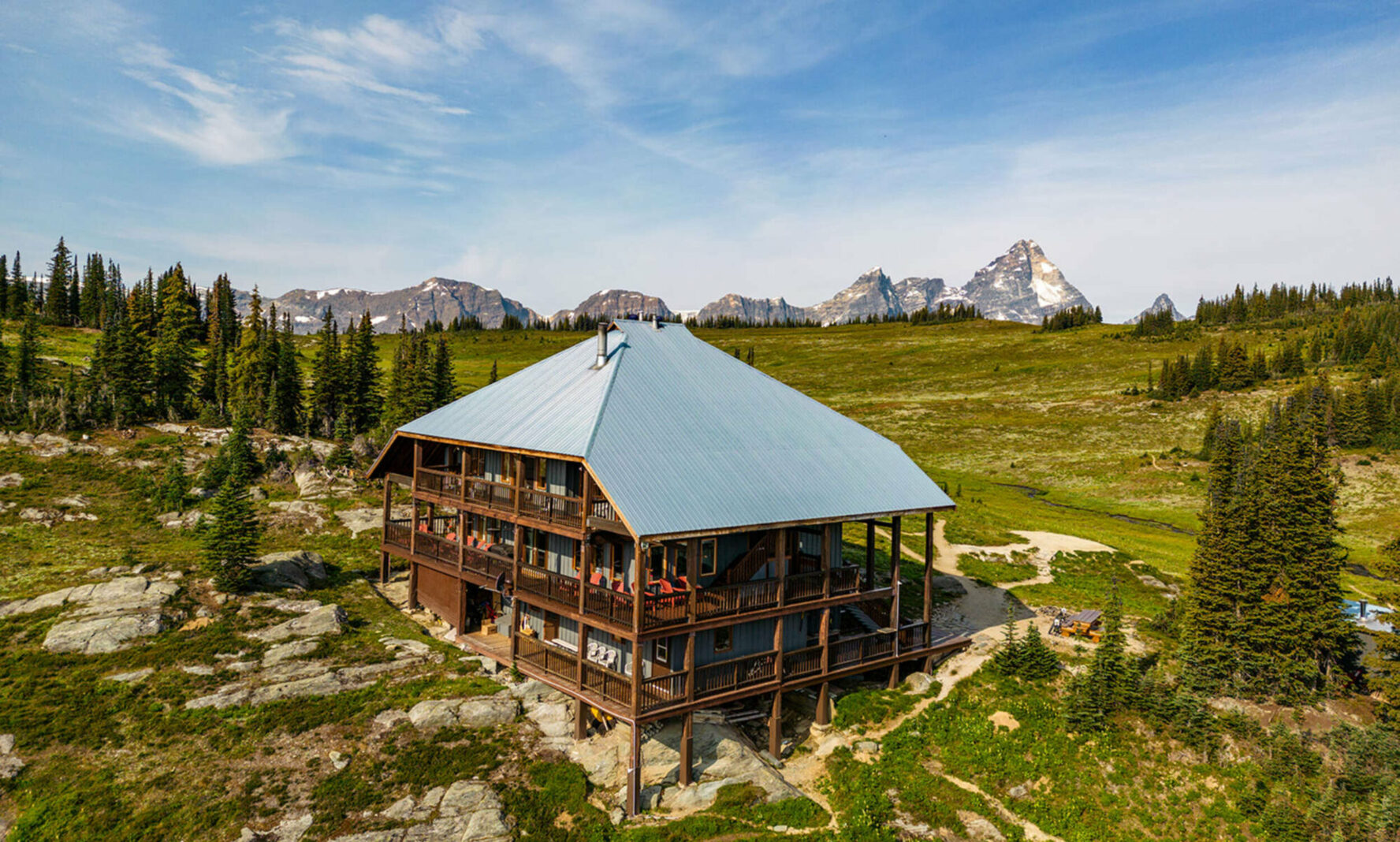 Purcell Mountain Lodge as seen during summer.