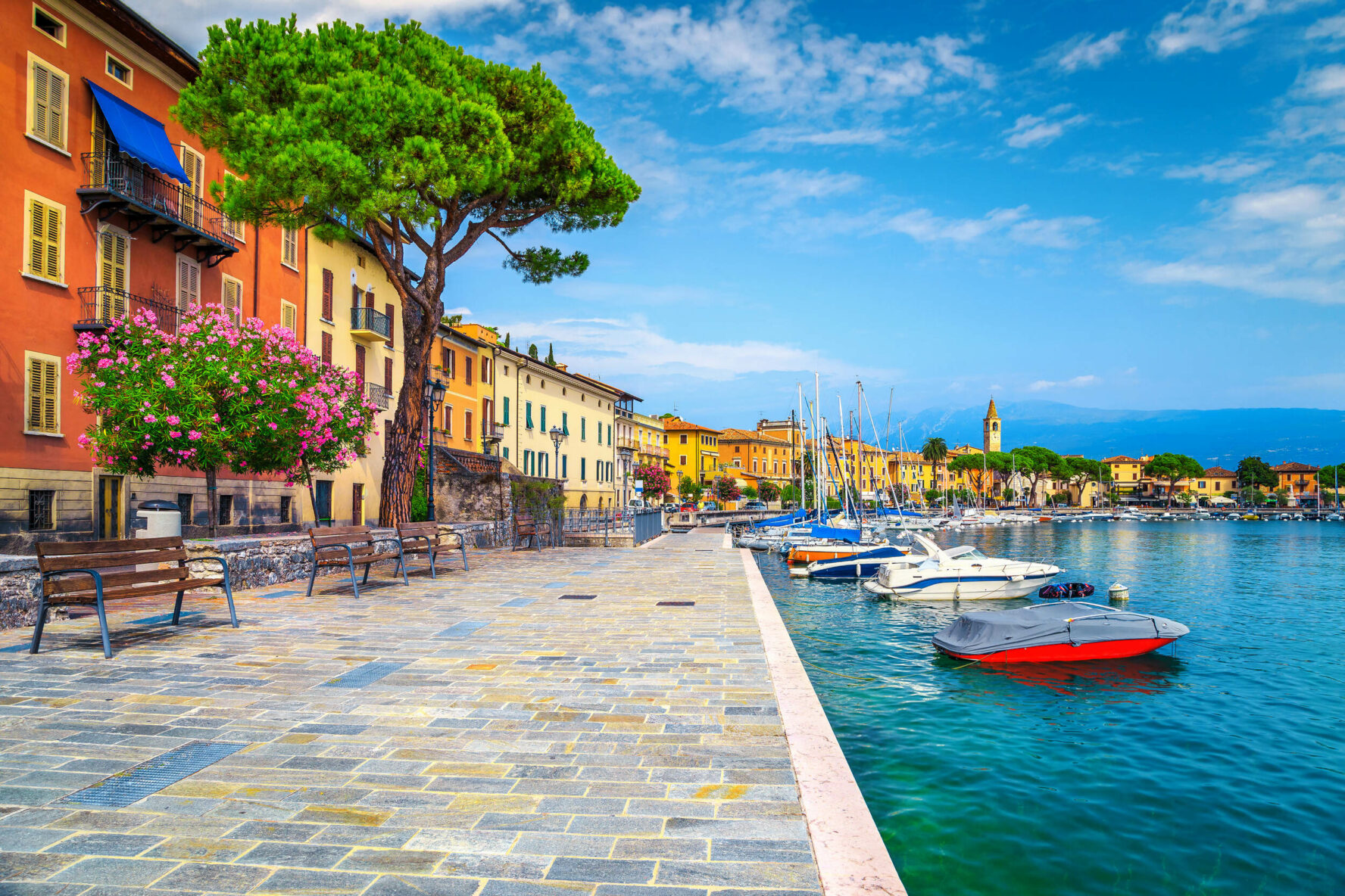 Promenade of Toscolano-Maderno, by lake Como.