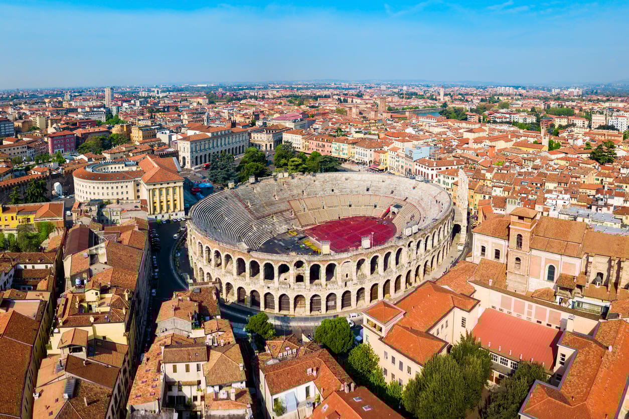Verona arena aerial view