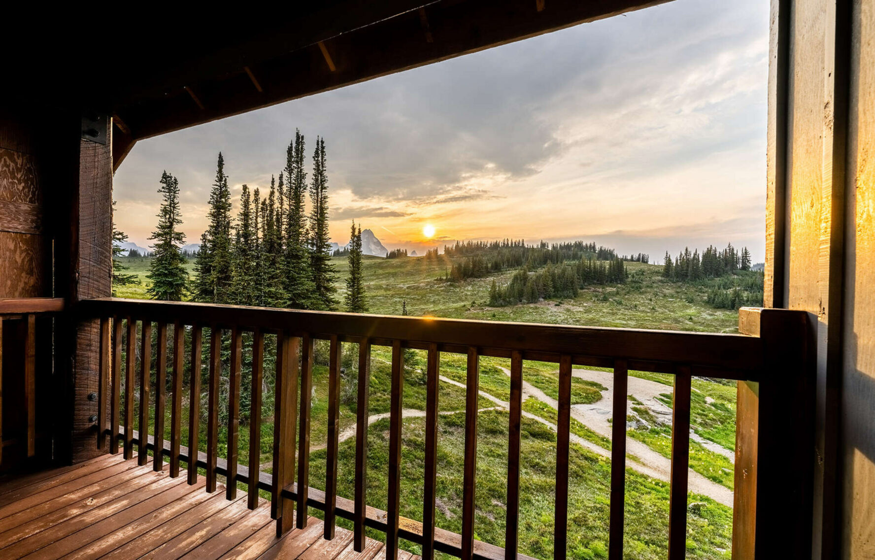 View from the veranda of the Purcell Mountain Lodge.