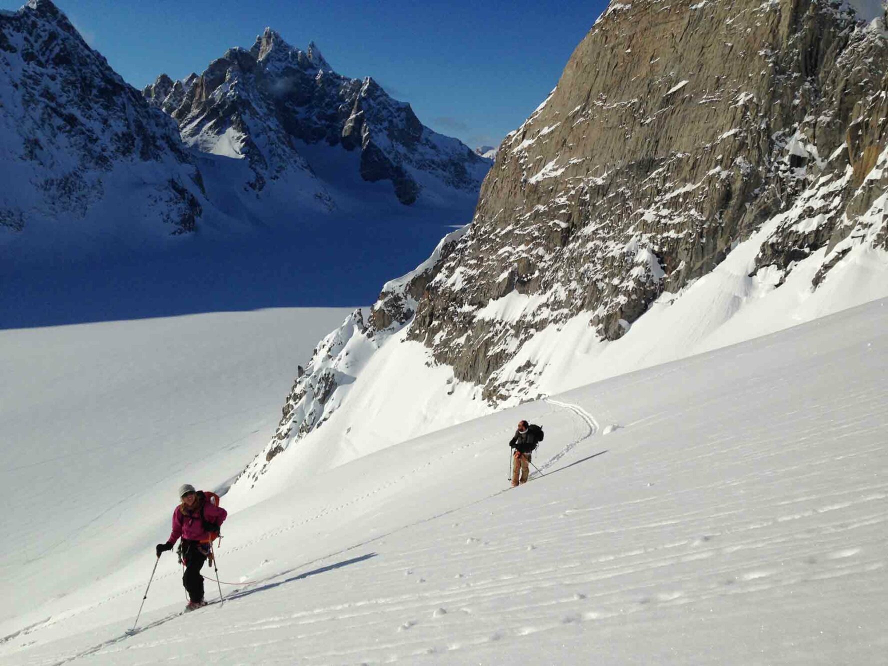 East Greenland expedition, skiing