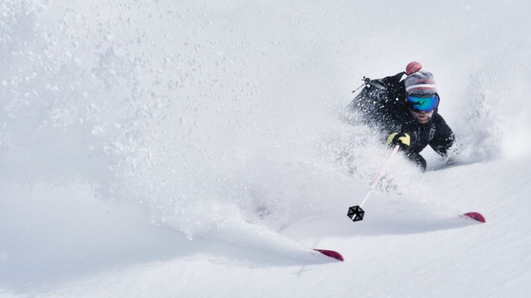 Powder skiing in the French Alps.