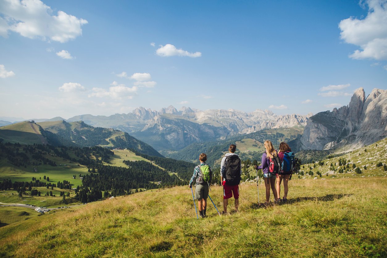 A group of teenage friends, adventures on the mountain, on the Italian Dolomites.