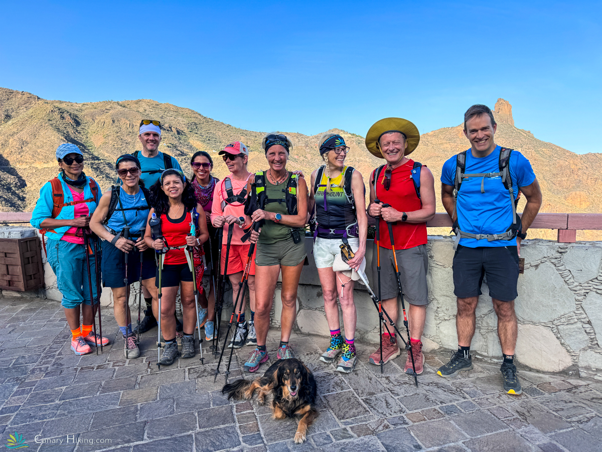 Group of hikers and a cute dog, Gran Canaria