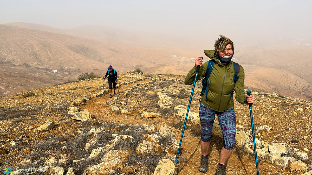 Happy hiker in Fuerteventura