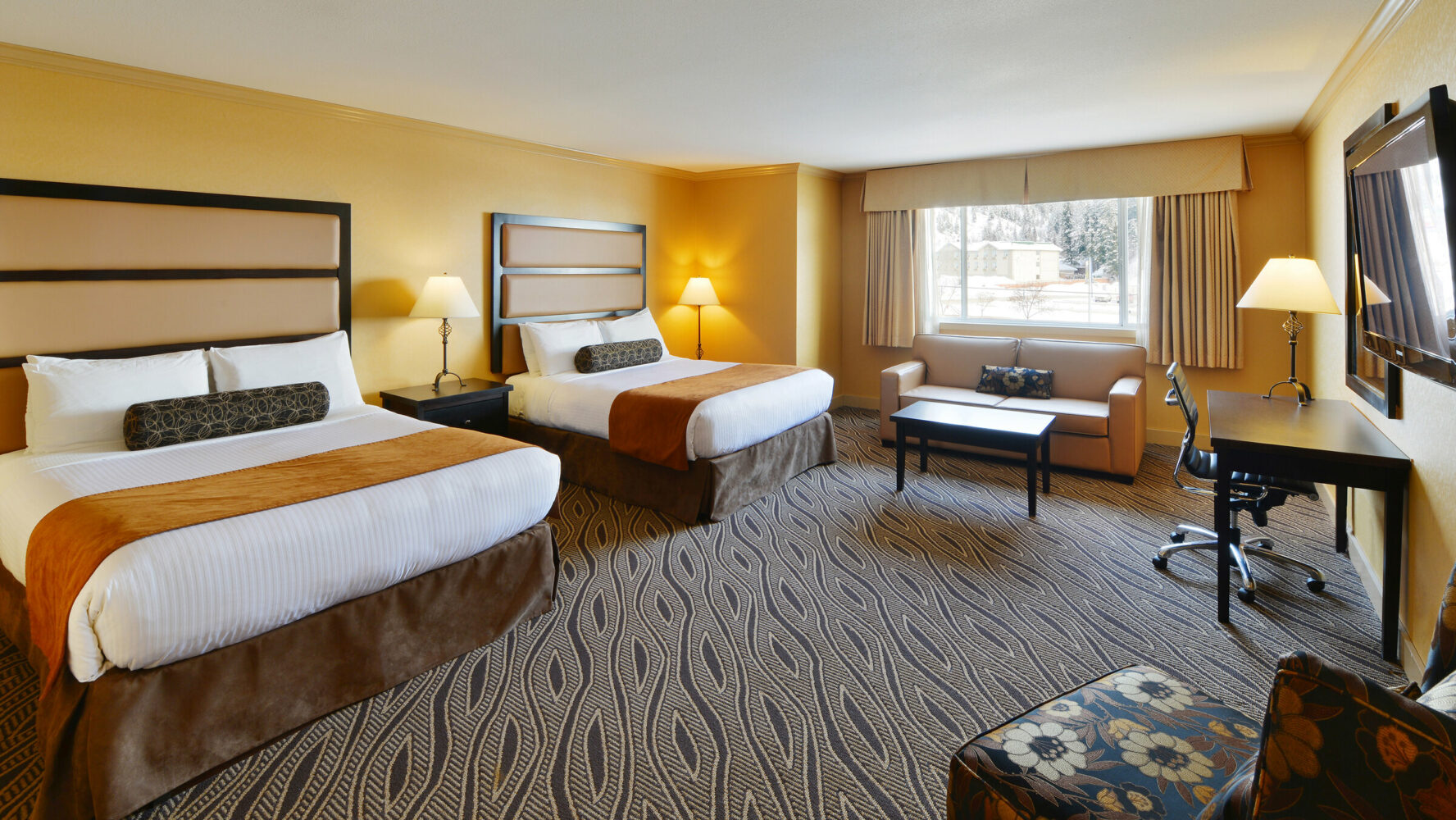 Hotel room during a ski road trip in BC, Canada.