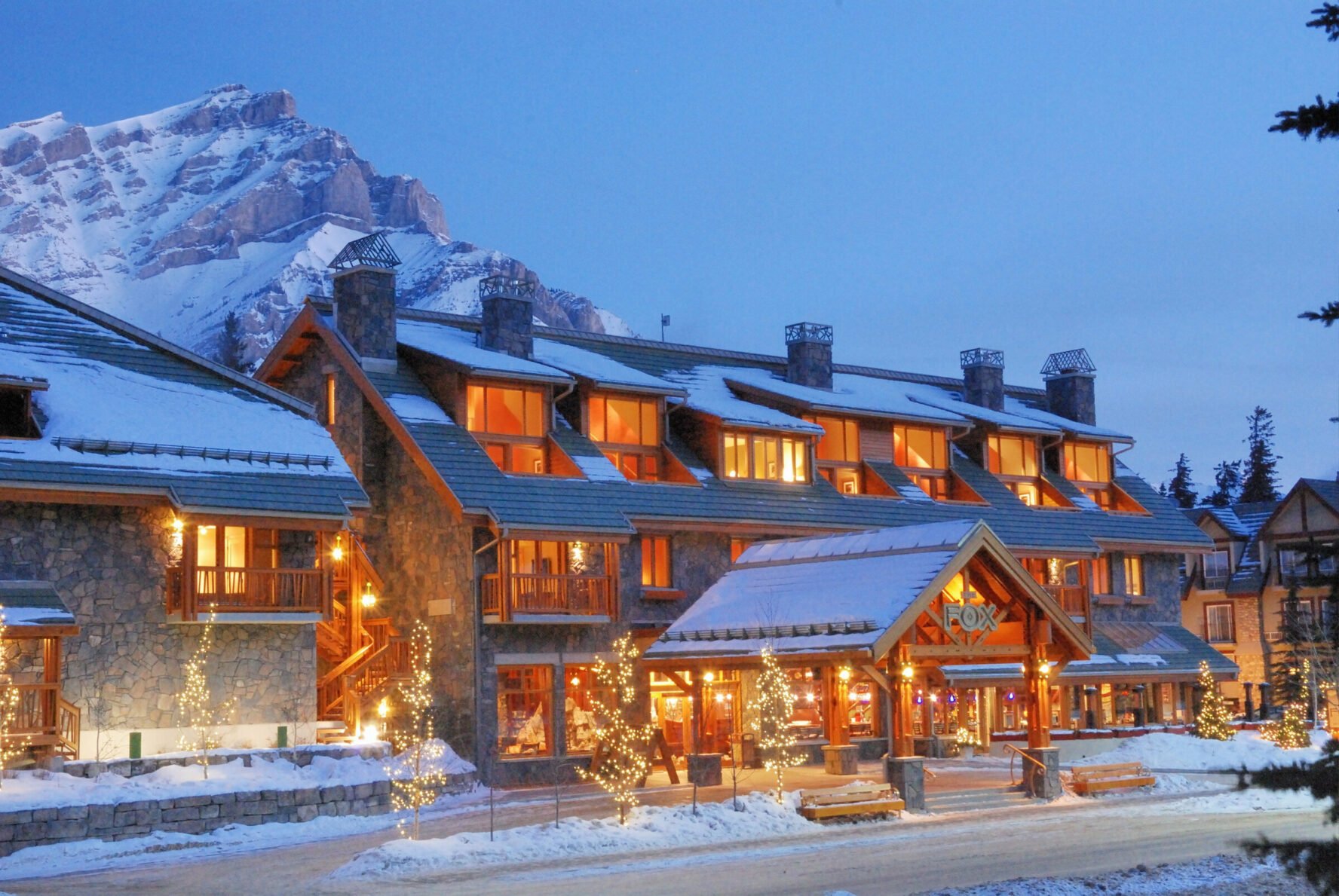 Cozy hotel in a ski town in British Columbia, Canada.