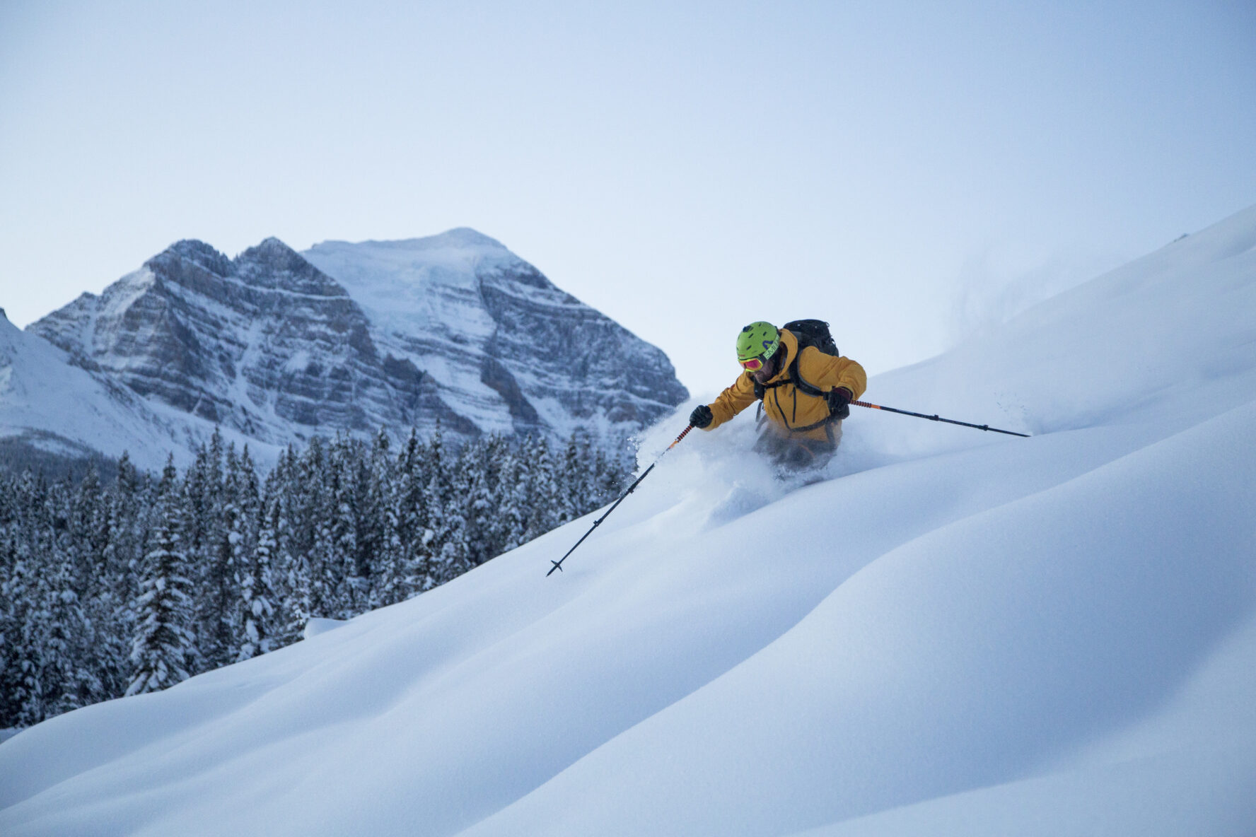 Incredible powder skiing in BC, Canada.