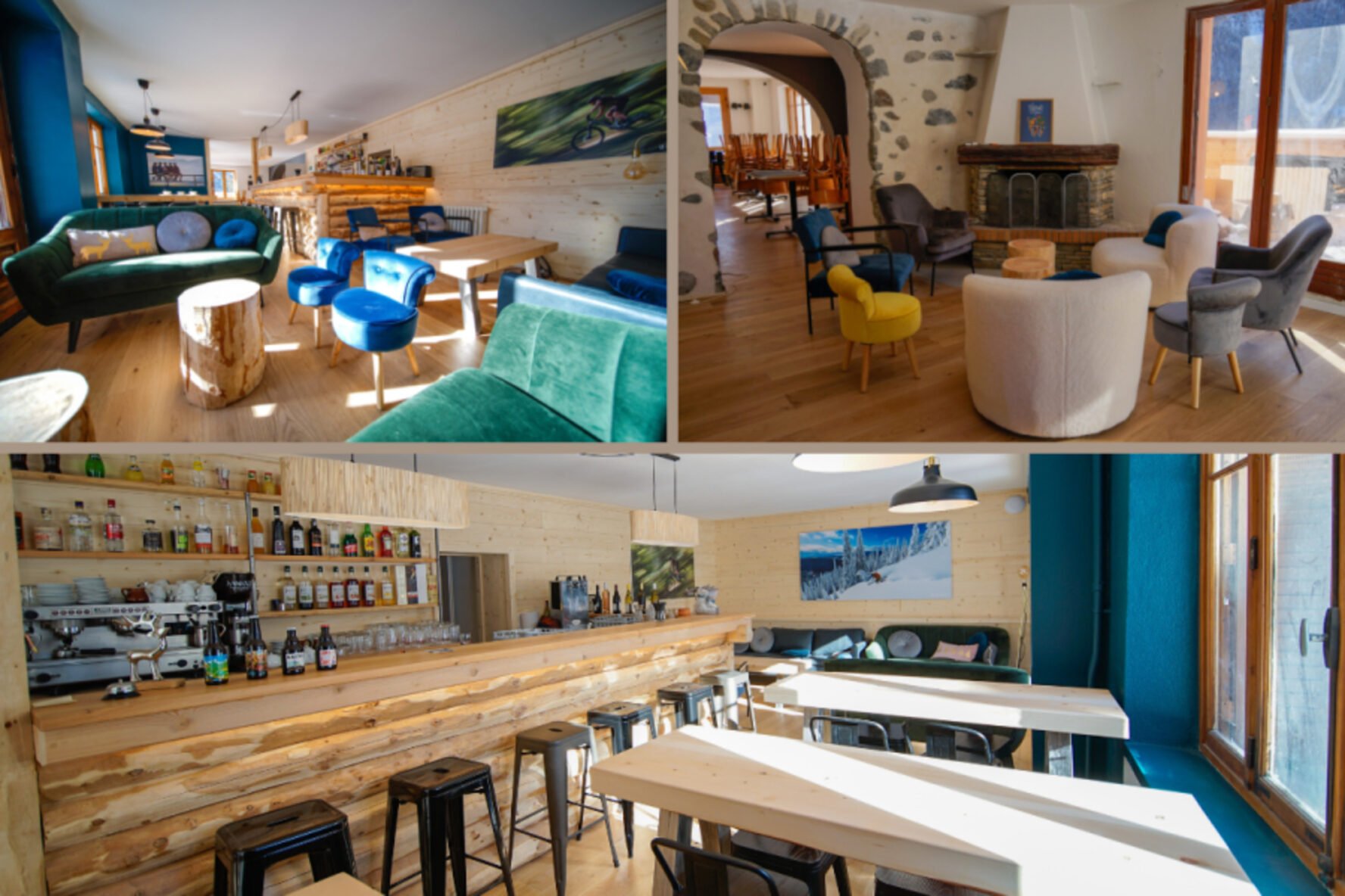 Interior of an Alpine lodge.