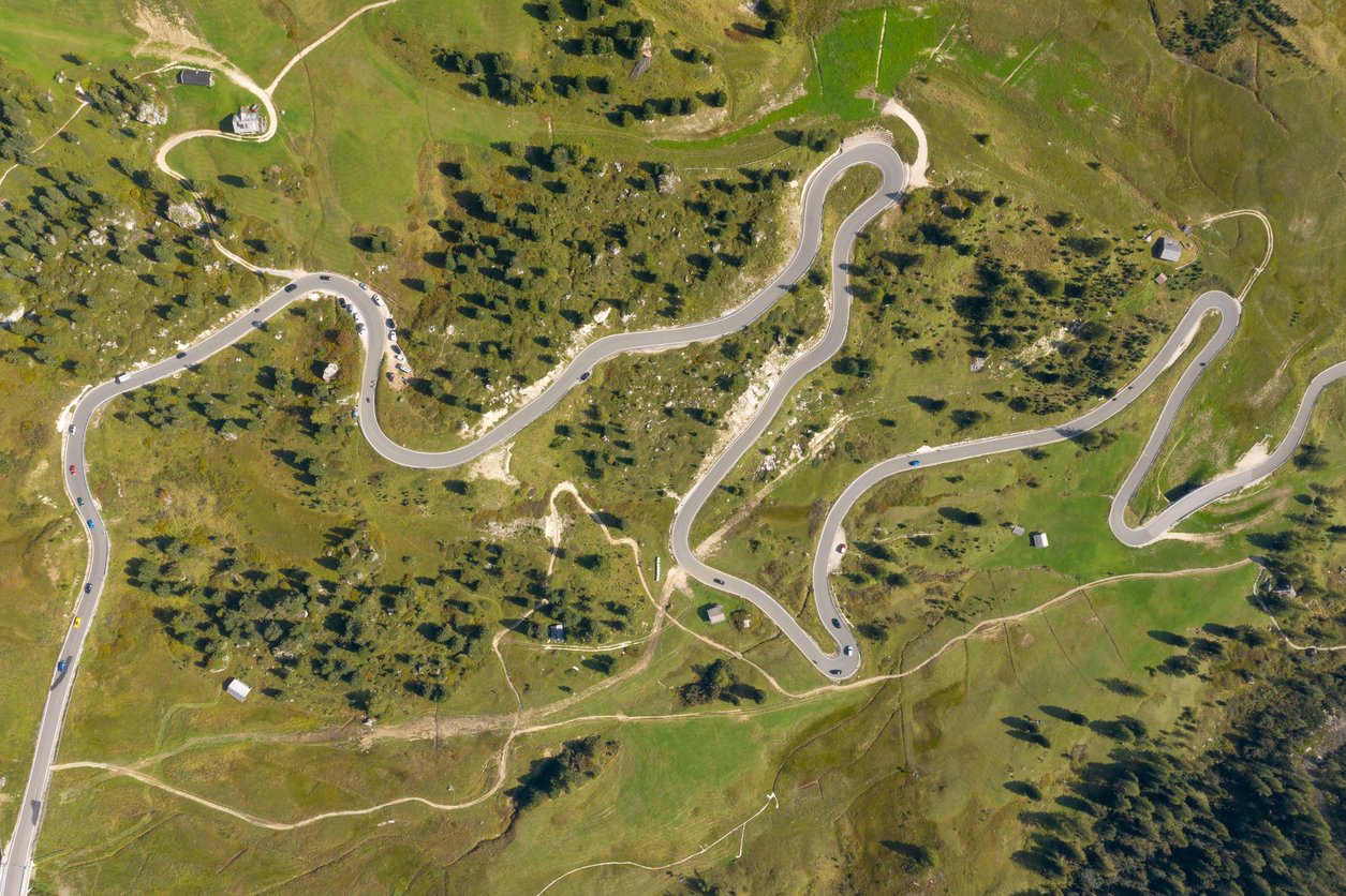 Passo Gardena road