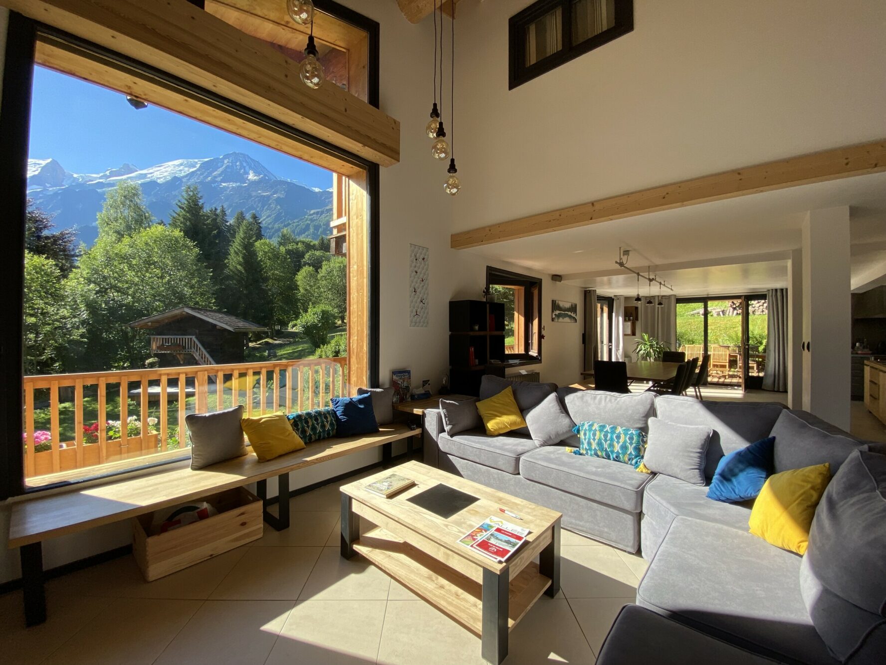 Living room in a Chamonix mountain chalet.