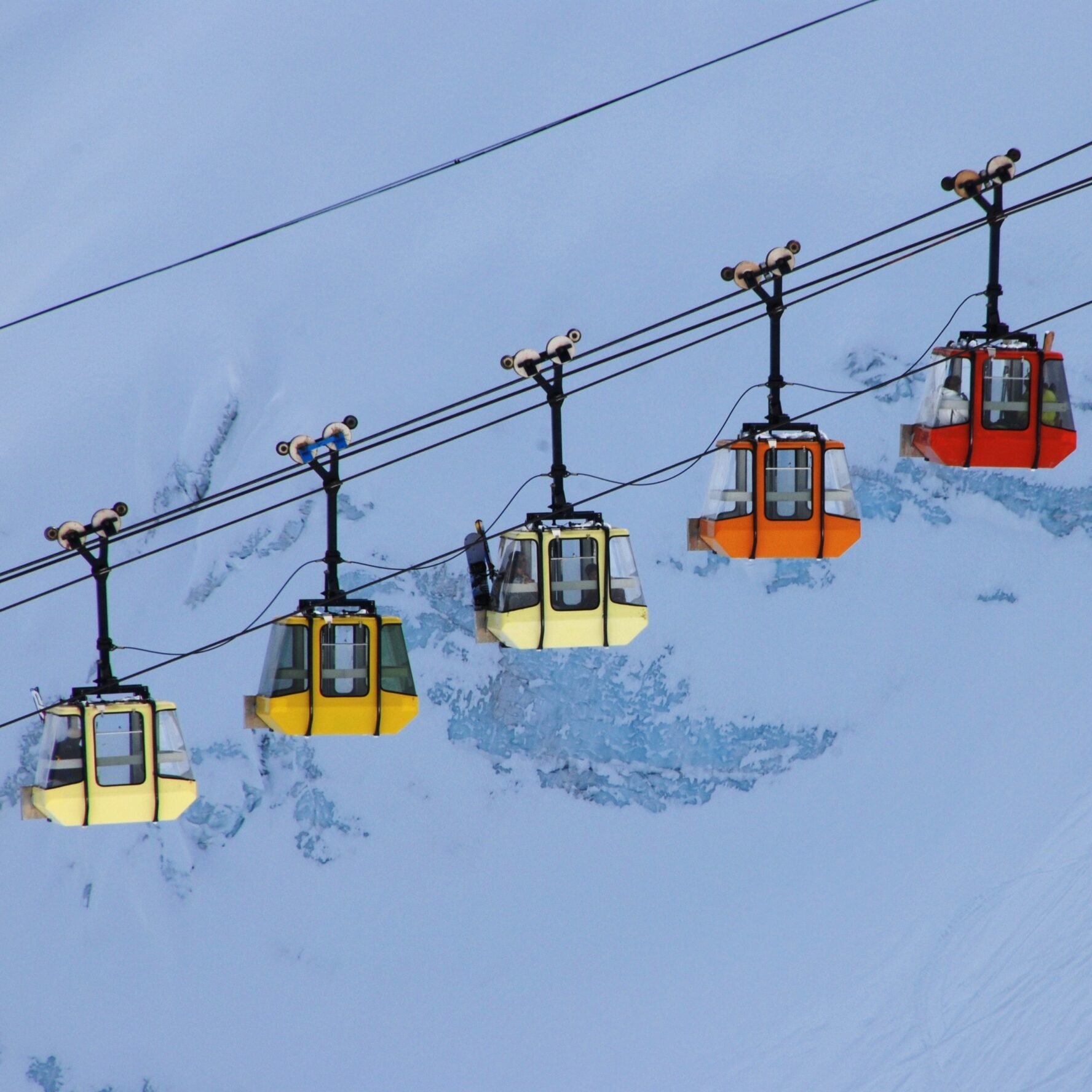 Ski lift in the French Alps.