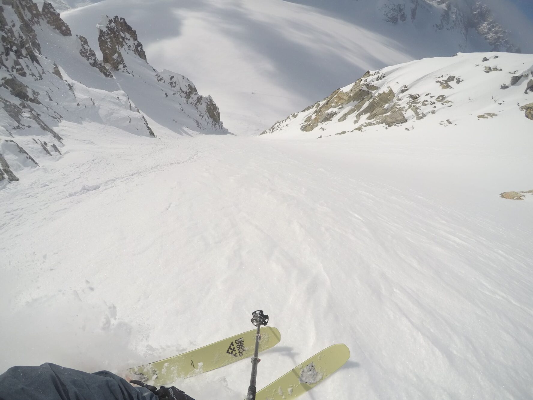 Steep terrain skiing in Greenland