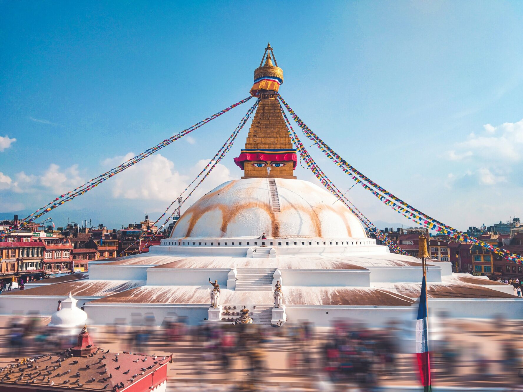 Boudhanath stupa in Kathmandu, Nepal.