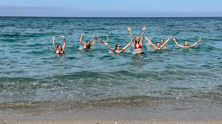 Taking a swim in Sardinia