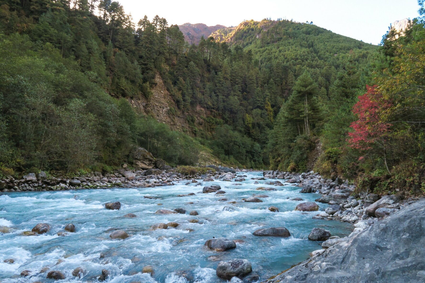 Scenery seen while trekking in Nepal, in the Everest region.