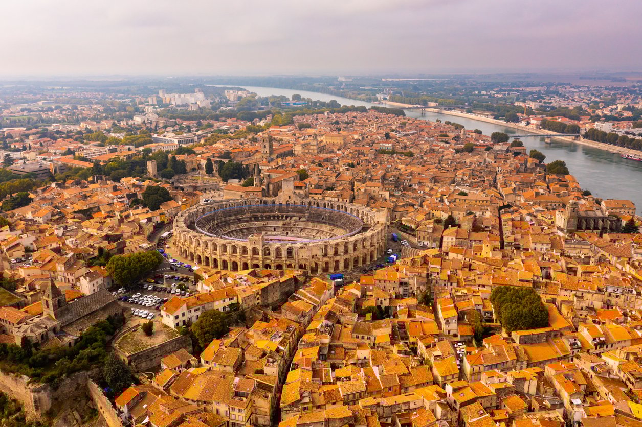 Aerial view of Arles