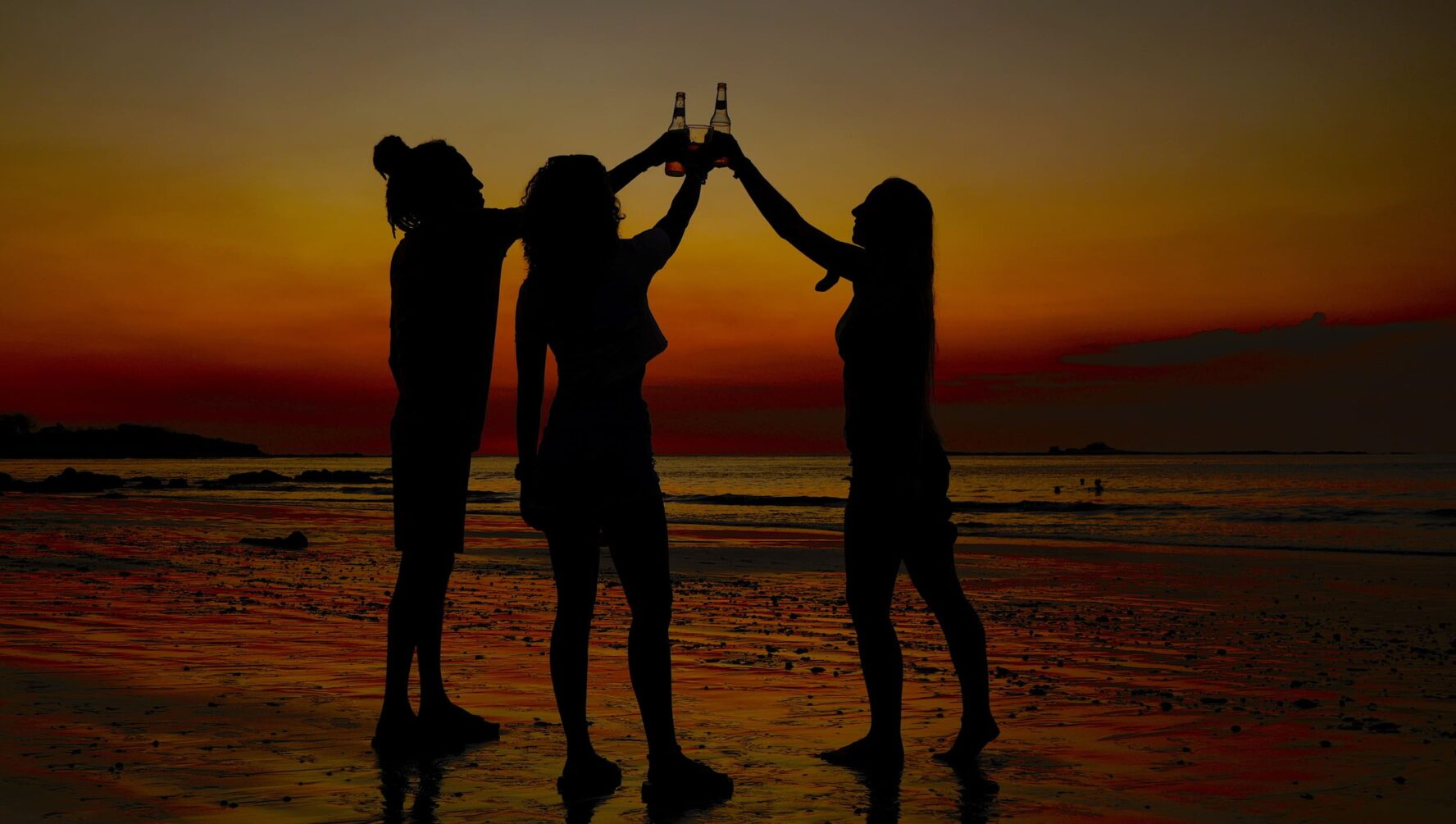 Cheers on a beach in Costa Rica