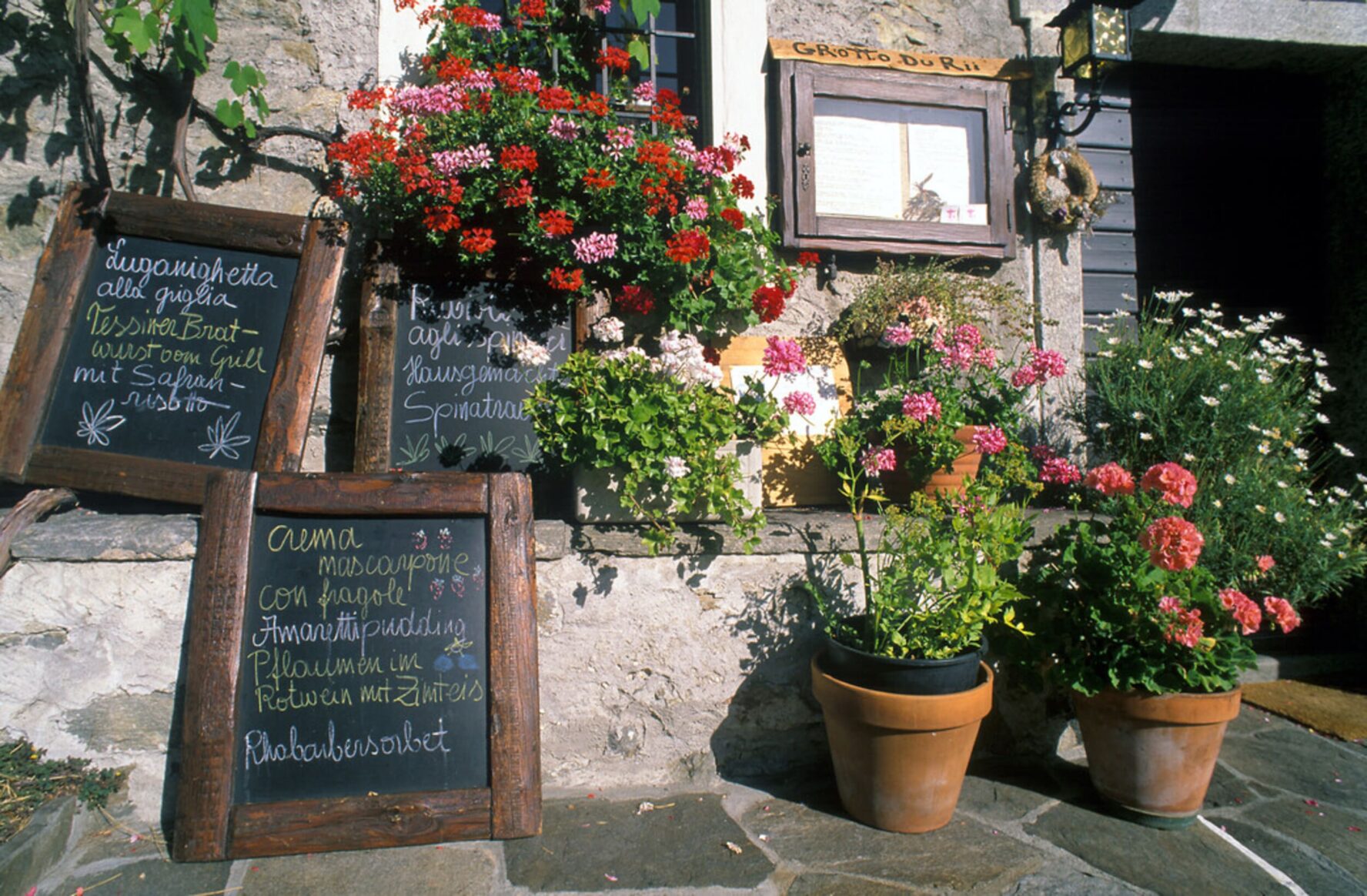 Cute menu in the Alps