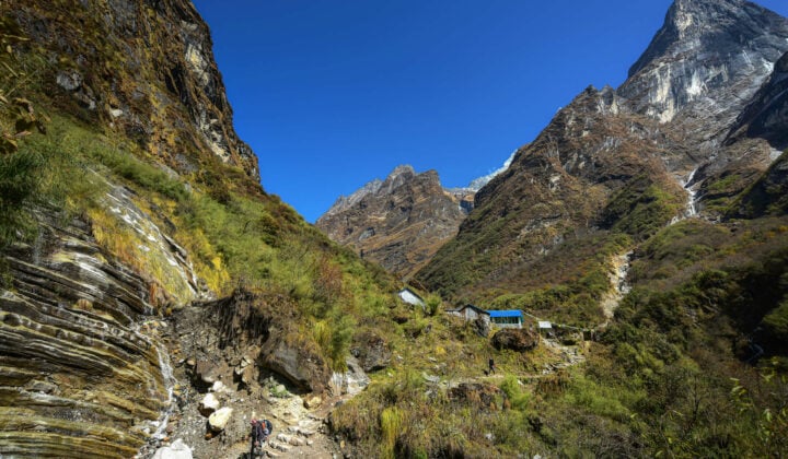 Deurali landscape, seen on the Mardi Himal Base Camp Trek, Nepal.