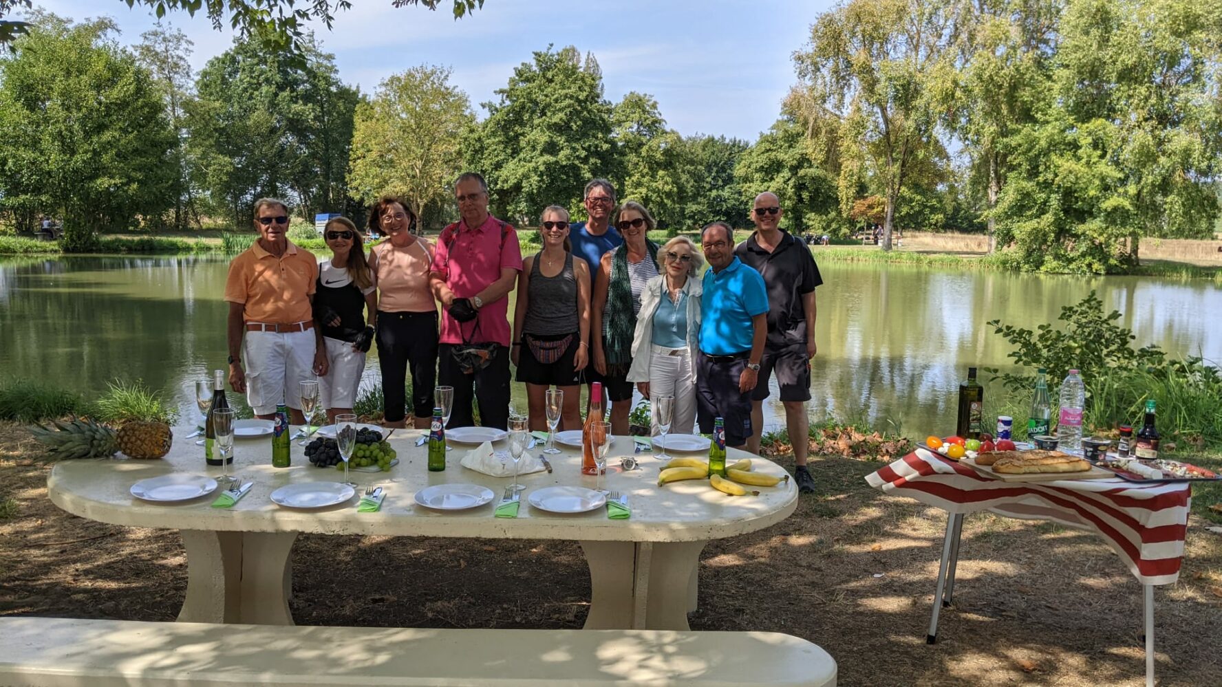 Group on a picnic in Loire Valley