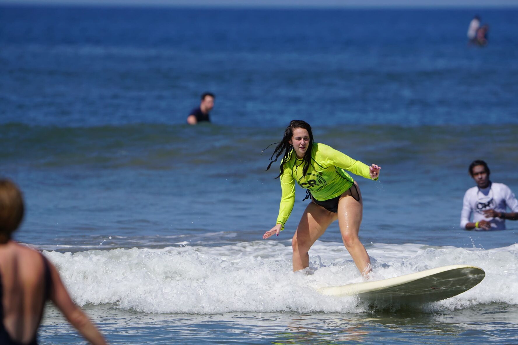 Managing to stand up on a surfboard in Costa Rica