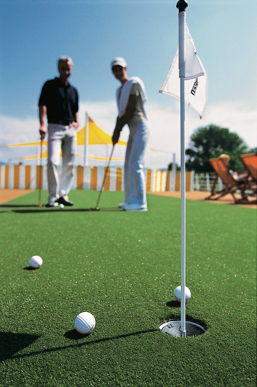 Playing golf on the Stella boat